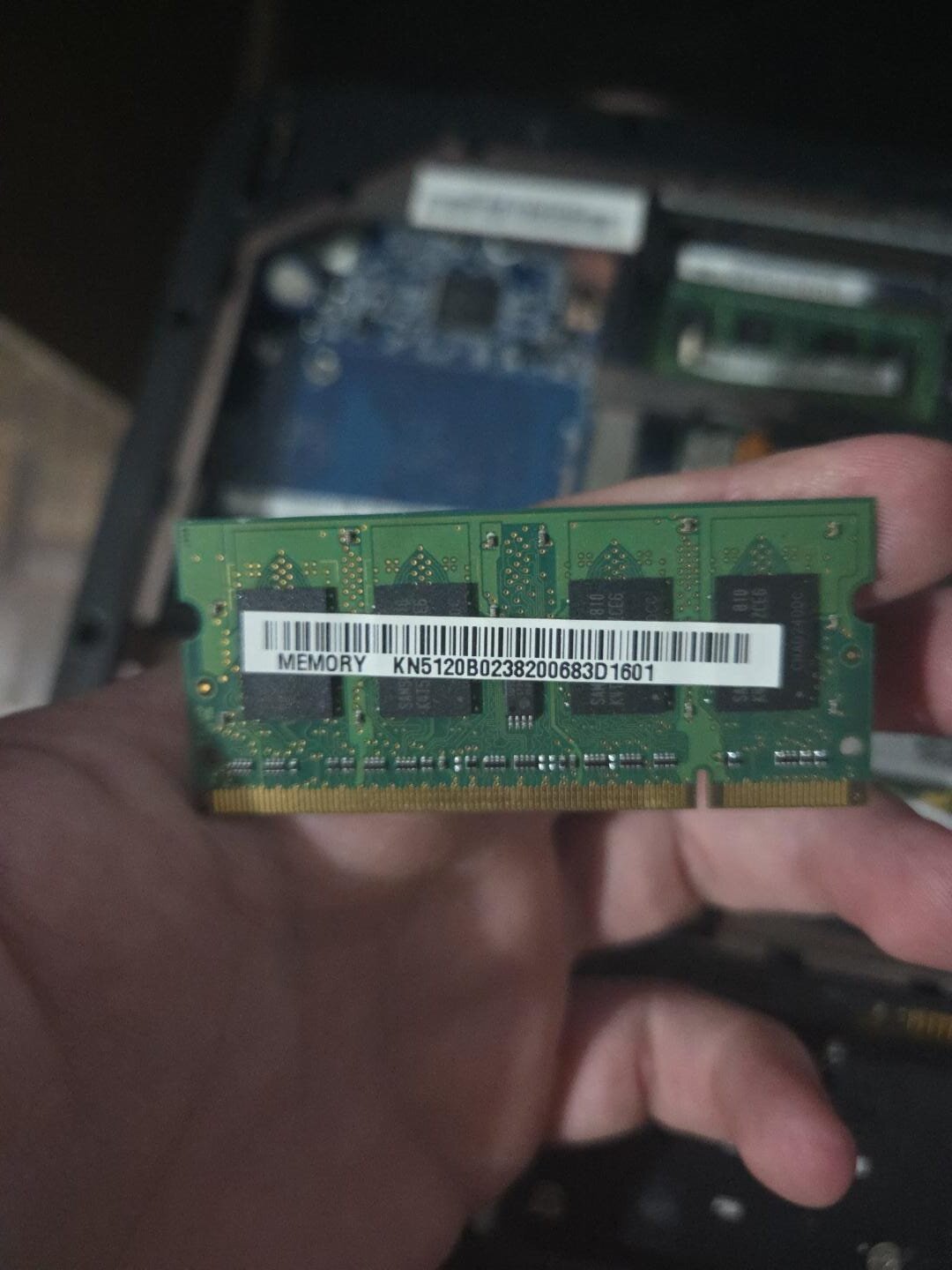 the memory stick, back in its slot