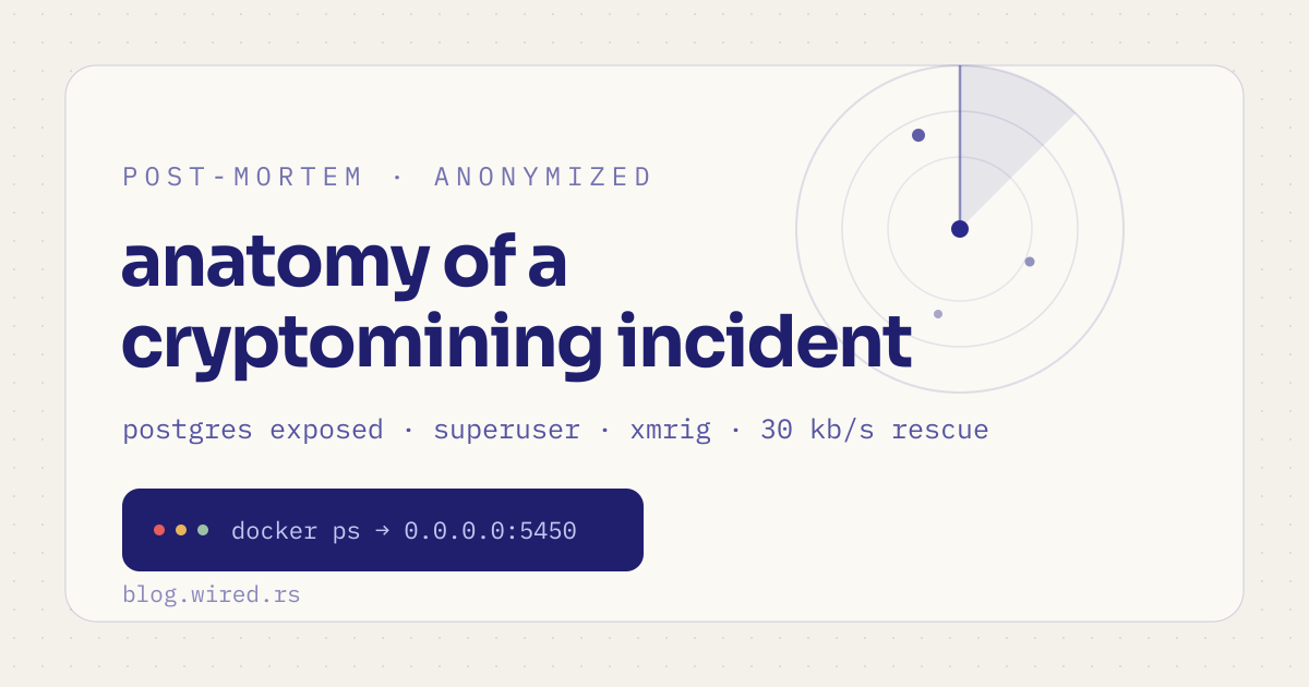 anatomy of a cryptomining incident: when a public postgresql ate our erp server