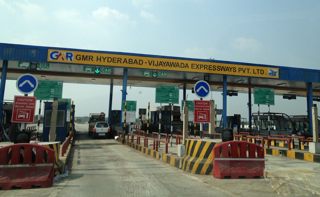 Toll gate on Vijayawada - Hyderabad highway